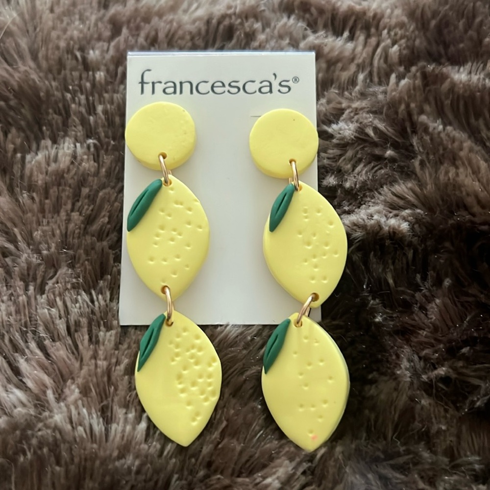Lemon Francesca’s earrings. Never worn